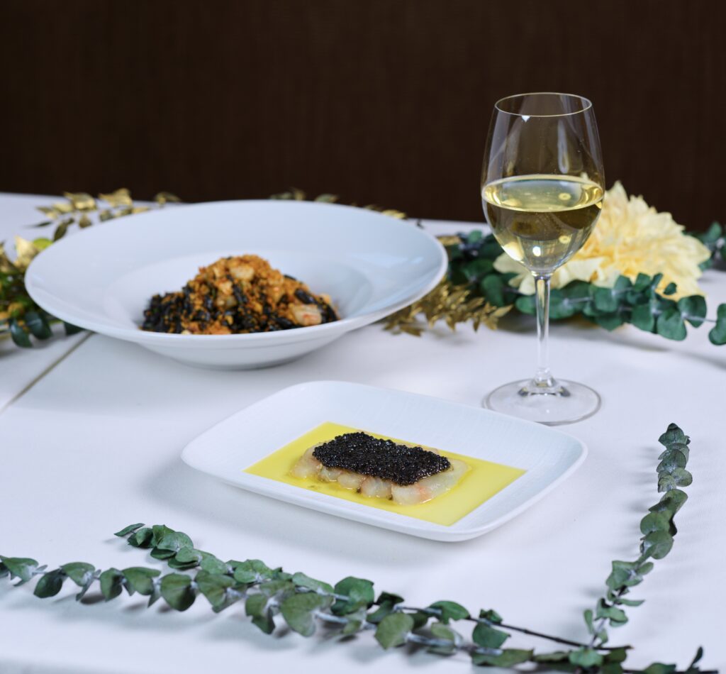 crudo e caviale and trofie nero