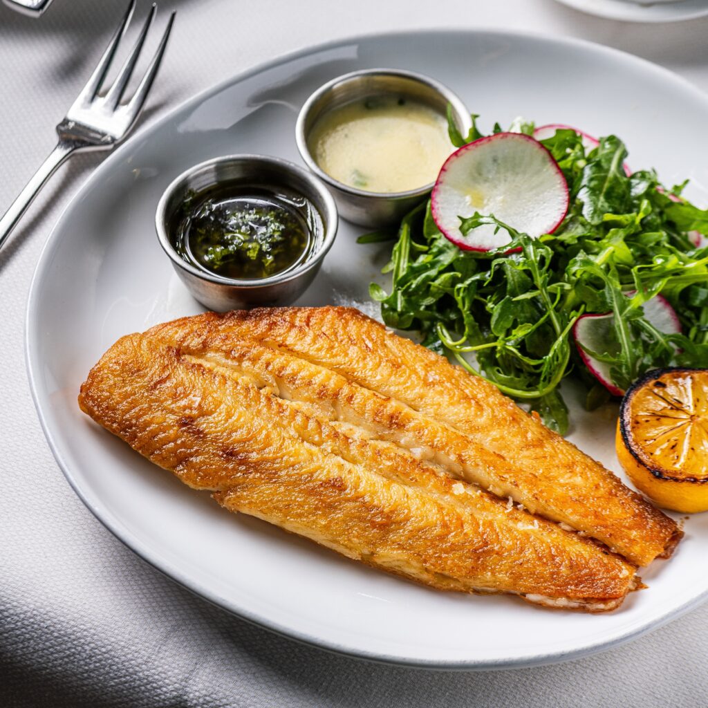 ai fiori's dover sole - a perfectly golden cut grilled mediterranean fish