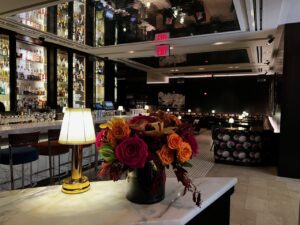 Elegant wedding reception at a private dining venue in Midtown Manhattan